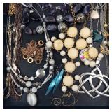 Assorted Jewelry Necklaces & Beads Lot - Mixed Metals, Pendants & Charms
