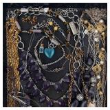 Assorted Jewelry Necklaces & Beads Lot - Mixed Metals, Pendants & Charms