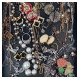 Assorted Costume Jewelry Lot - Necklaces, Bracelets, Rings & Earrings