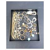 Assorted Costume Jewelry Lot - Bracelets, Necklaces, Rings & Earrings