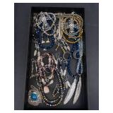 Assorted Costume Jewelry - Cross Pendant Necklaces, Feather Earrings, Beaded Necklaces & More
