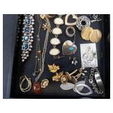 Assorted Costume Jewelry Lot - Necklaces, Bracelets, Rings, Earrings & Brooches