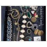 Assorted Costume Jewelry Lot - Necklaces, Bracelets, Rings, Earrings & Brooches