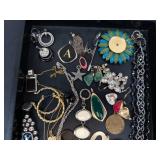Assorted Costume Jewelry Lot - Necklaces, Bracelets, Rings, Earrings & Brooches
