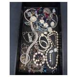 Assorted Pearl Bead Jewelry Mix - Necklaces, Bracelets, Rings, Earrings & Brooches