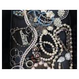 Assorted Pearl Bead Jewelry Mix - Necklaces, Bracelets, Rings, Earrings & Brooches