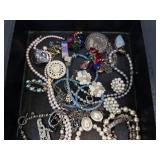 Assorted Pearl Bead Jewelry Mix - Necklaces, Bracelets, Rings, Earrings & Brooches