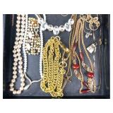 Assorted Jewelry Lot - Pearl Strands, Gold Chains & Bracelets