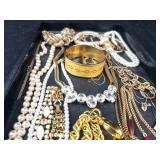 Assorted Jewelry Lot - Pearl Strands, Gold Chains & Bracelets