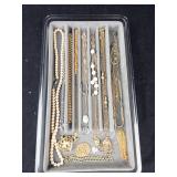 Assorted Pearl and Gold Tone Jewelry Lot - Necklaces, Bracelets & Charms