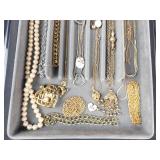 Assorted Pearl and Gold Tone Jewelry Lot - Necklaces, Bracelets & Charms