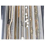 Assorted Pearl and Gold Tone Jewelry Lot - Necklaces, Bracelets & Charms