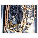 Assorted Boho Jewelry Necklaces - Beaded Strands, Leather Cords & Feather Charms