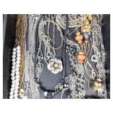 Assorted Costume Jewelry Lot - Necklaces, Bracelets & Beads in Mixed Metals