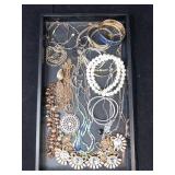 Assorted Costume Jewelry Lot - Necklaces, Bracelets, Earrings & Brooches