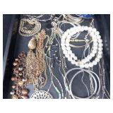 Assorted Costume Jewelry Lot - Necklaces, Bracelets, Earrings & Brooches