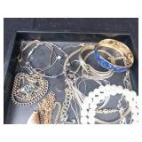 Assorted Costume Jewelry Lot - Necklaces, Bracelets, Earrings & Brooches
