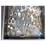 Assorted Costume Jewelry Lot - Earrings, Necklaces, Bracelets & Rings