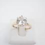 14K White Sapphire Ring - Round Brilliant, Six-Prong Solitaire, Size 6.75