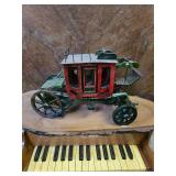 Small Piano, Coach on Top With Epoxy Plate, Handmade