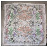 Beautiful Silk 36" Tablecloth (?) Chinese
