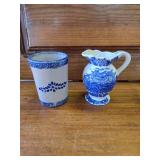 Vintage Fairway Procelain Creamer Delft Blue Style and Blue Cup