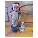 Indian Doll Music Box and Little Girl Figurine