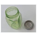 Vintage Uranium Vaseline Glass Salt & Pepper Shaker Set (Lot of 2)