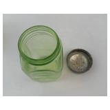 Vintage Uranium Vaseline Glass Salt & Pepper Shaker Set (Lot of 2)