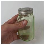 Vintage Uranium Vaseline Glass Salt & Pepper Shaker Set (Lot of 2)