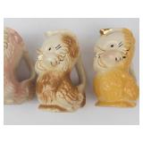 Shawnee Owl Chick Pitcher Creamers - Hand Decorated 22K Gold, 1940s
