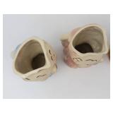 Shawnee Owl Chick Pitcher Creamers - Hand Decorated 22K Gold, 1940s