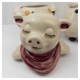 American Bisque Sailor Boy & Shawnee Smiley Pig Cookie Jars (Lot of 2) - 1940s USA