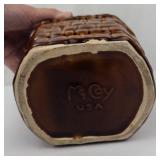 McCoy Pottery Wishing Well Cookie Jar - Vintage 1960s Brown Drip Glaze