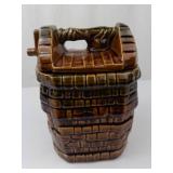 McCoy Pottery Wishing Well Cookie Jar - Vintage 1960s Brown Drip Glaze