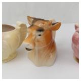 Vintage Ceramic Animal Pitchers - (Lot of 4)