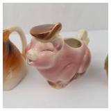 Vintage Ceramic Animal Pitchers - (Lot of 4)