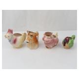 Vintage Ceramic Animal Pitchers - (Lot of 4)