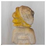 Vintage Chalkware Figurines - 4-Piece - Ship, Windmill, Girl & Bird