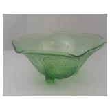 Royal Lace Glass Bowl - Embossed Floral Pattern, Footed Bowl