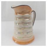 Vintage Czechoslovakian Lustre Jug with Iridescent Faceted Body