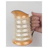 Vintage Czechoslovakian Lustre Jug with Iridescent Faceted Body