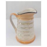 Vintage Czechoslovakian Lustre Jug with Iridescent Faceted Body
