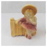 Shawnee Pottery Vintage Boy & Girl Planters (Lot of 2)