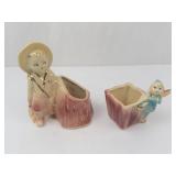 Lot of 2 Shawnee Pottery Ceramic Planters