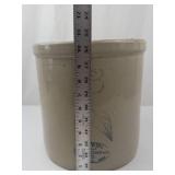 Red Wing Union Stoneware Co. 3-Gallon Crock - Double Birch Leaf Design with Blue Stamps