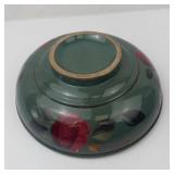 Green Floral Ceramic Bowl - Brown Floral Ceramic Bowl (Lot of 2)