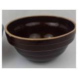 Green Floral Ceramic Bowl - Brown Floral Ceramic Bowl (Lot of 2)