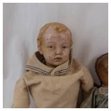 Two Antique Cloth Rag Dolls