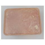 Hommer Manufacturing Company Pink Marbled Sewing Box with Cat Lid, 1940s-1950s